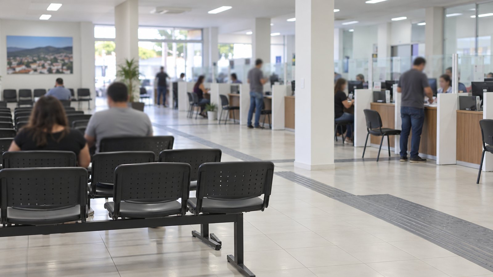 Sala de espera de posto de atendimento ao cidadão